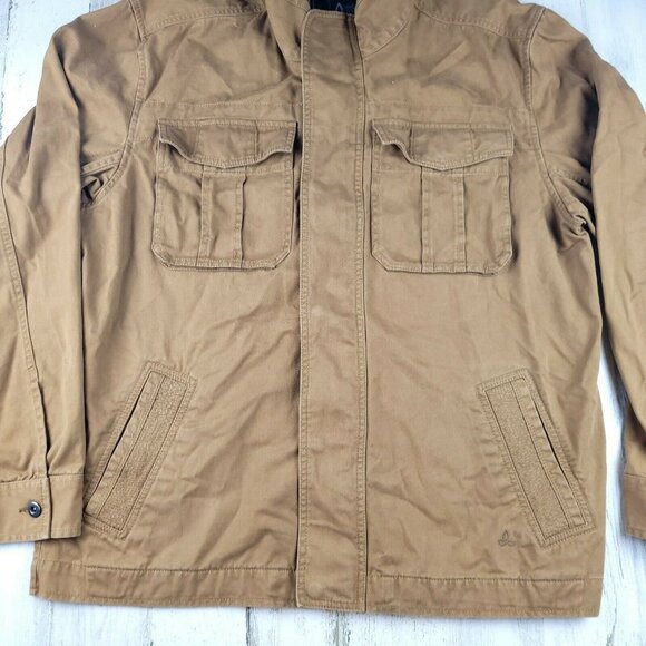 Prana Field Trucker Jacket Tan Full Zip Buttons Mens EUC - Picture 6 of 12